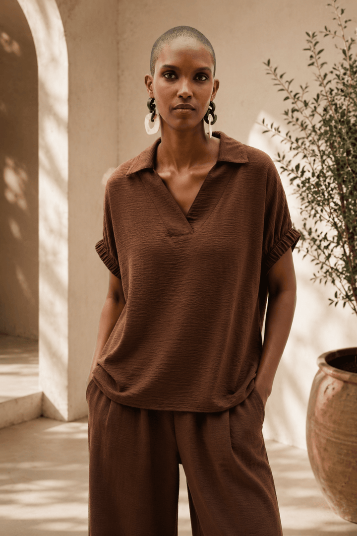 Cally Top - Chocolate - JR25 - Pizazz BoutiqueJoseph Ribkoff