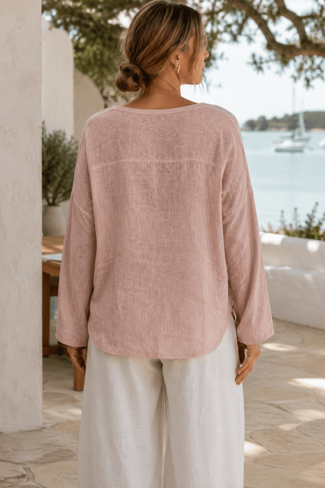 Calypso Linen Top - Blush - CG7 - Pizazz BoutiqueCindy G