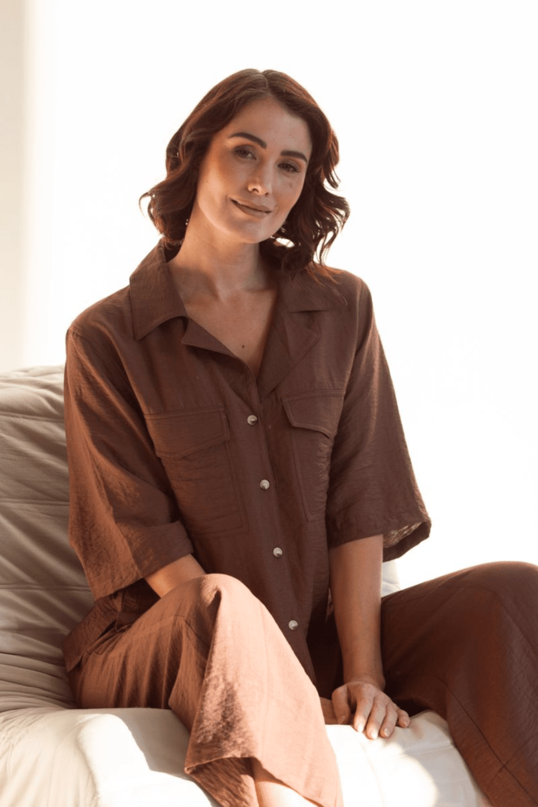 Camilla Shirt - Coffee - SS14 - Pizazz BoutiqueSee Saw