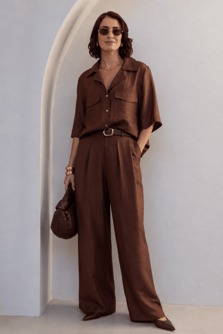 Camilla Shirt - Coffee - SS14 - Pizazz BoutiqueSee Saw