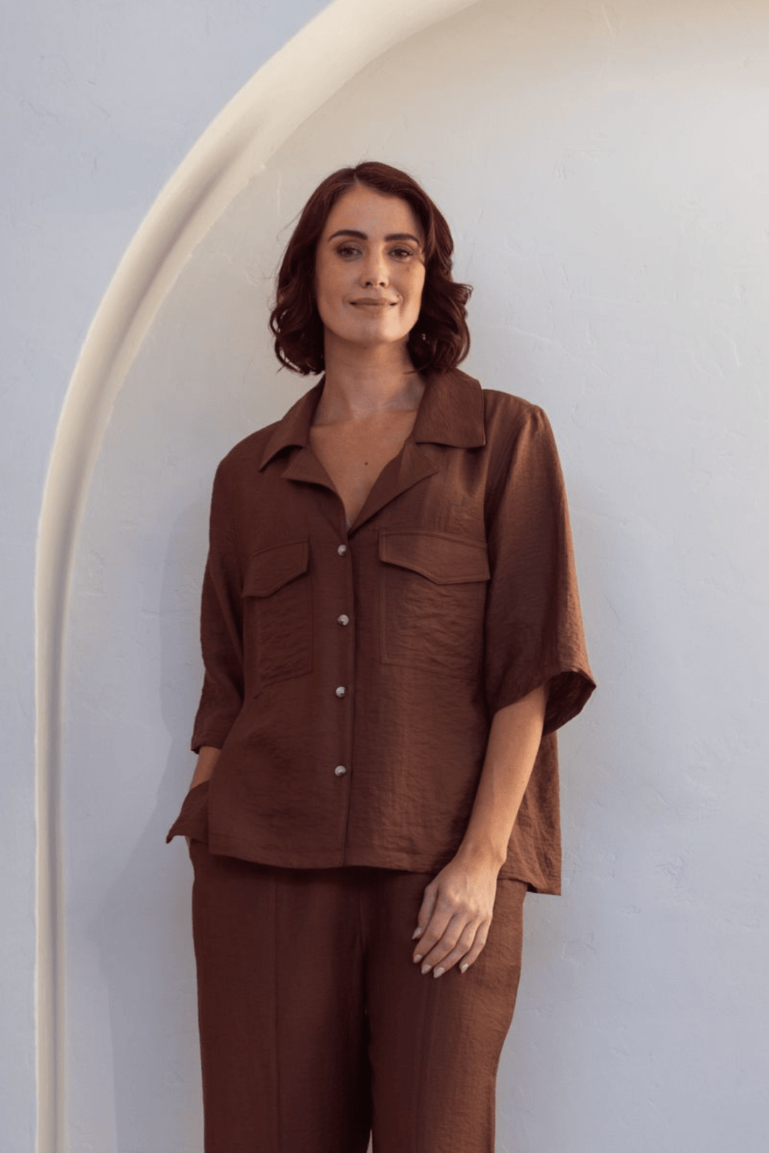 Camilla Shirt - Coffee - SS14 - Pizazz BoutiqueSee Saw