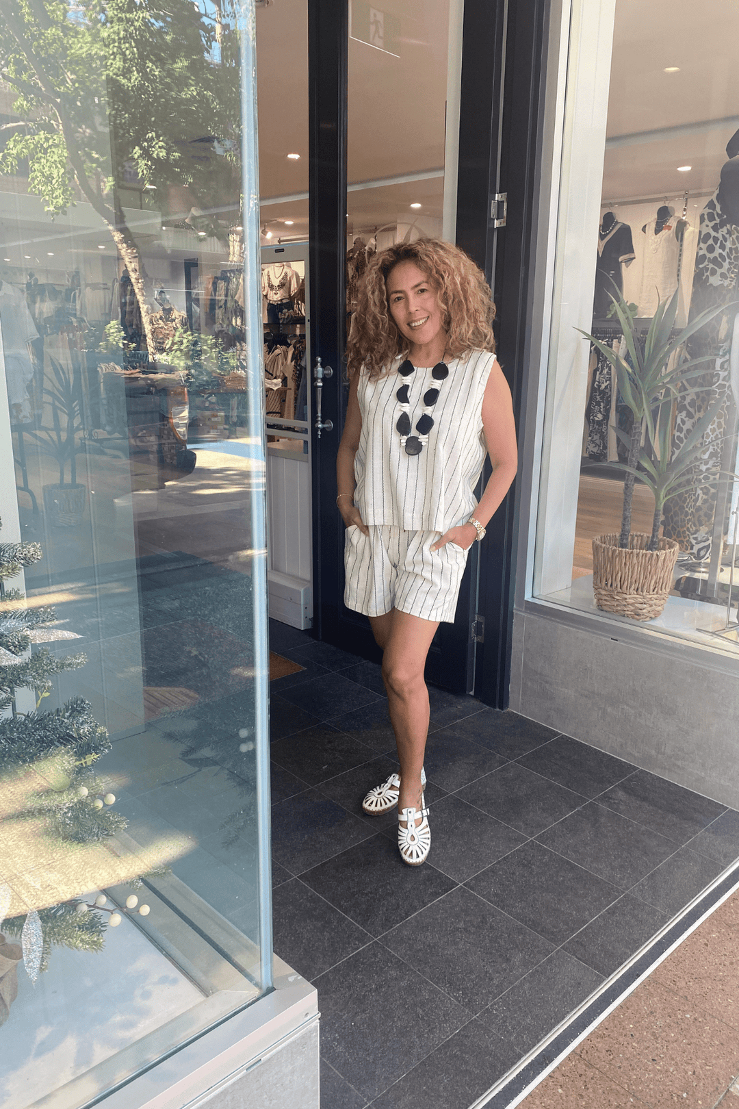 Campari Tank - Natural/Black Stripe - CB55 - Pizazz BoutiqueCarbon The Label