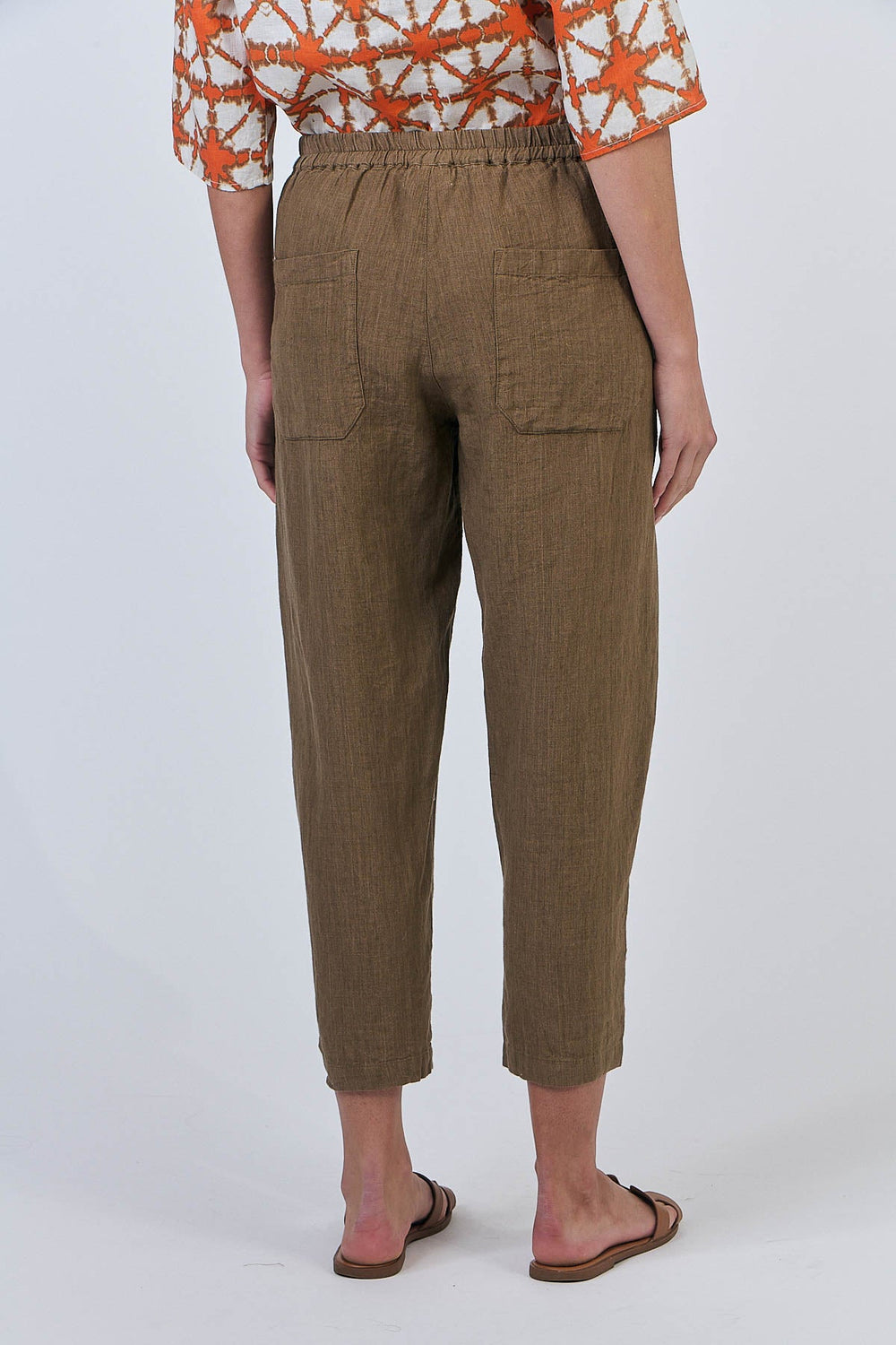 Cara Linen Pant - Tobacco - OJ63 - Pizazz BoutiqueNaturals By O & J