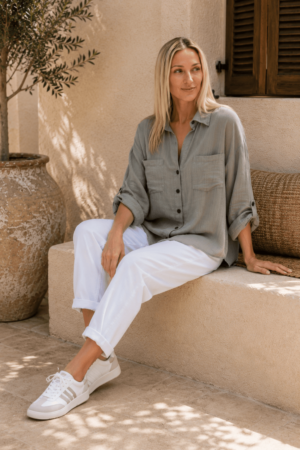 Carmen II Shirt - Khaki - CB81 - Pizazz BoutiqueCarbon The Label