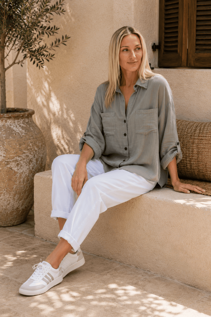 Carmen II Shirt - Khaki - CB81 - Pizazz BoutiqueCarbon The Label