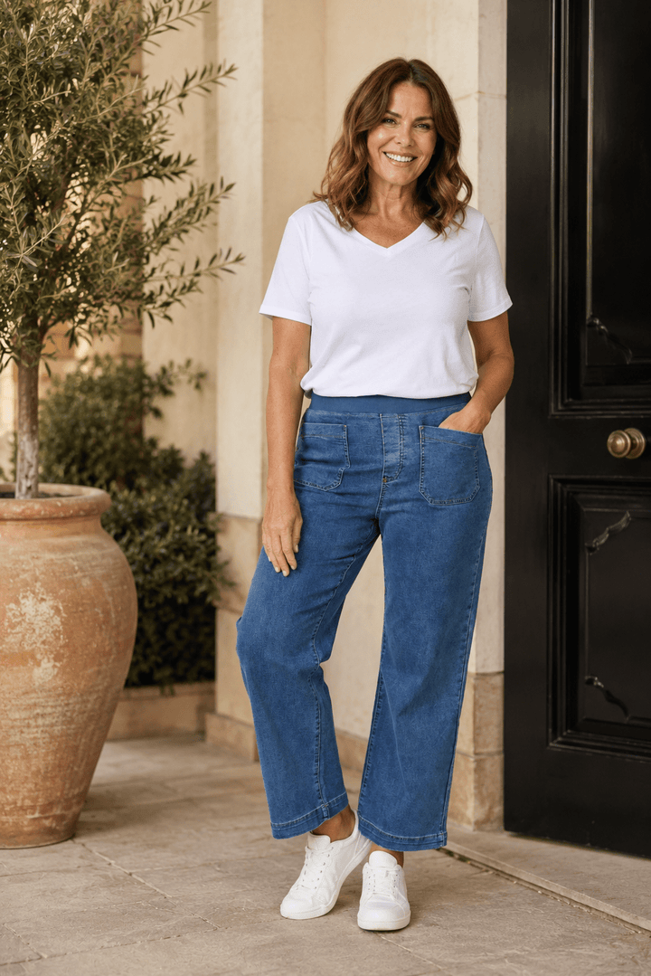 Carpenter Stretch Jeans - Washed Denim - TZ34 - Pizazz BoutiqueThreadz