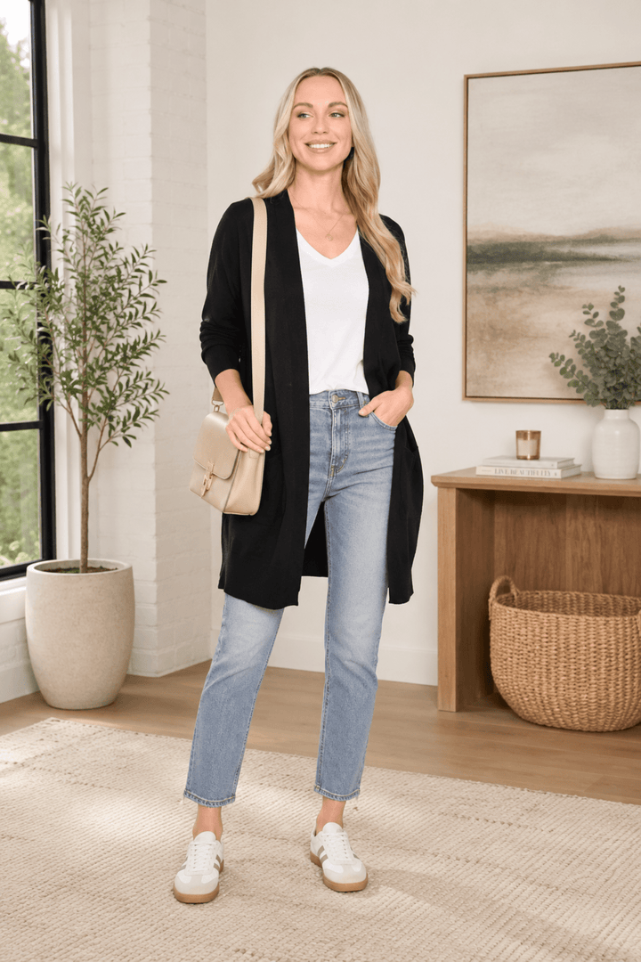 Celia Cardigan - Black - CC29 - Pizazz BoutiqueCali & Co