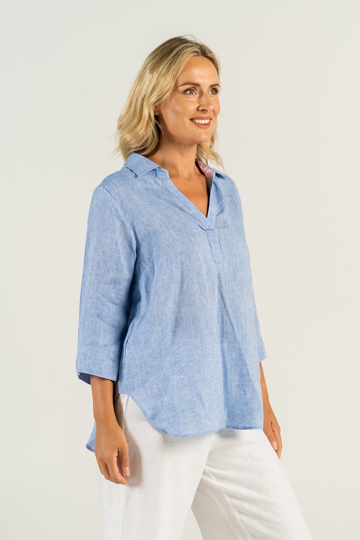 Linen Luxe 3 4 Sleeve Top SS18