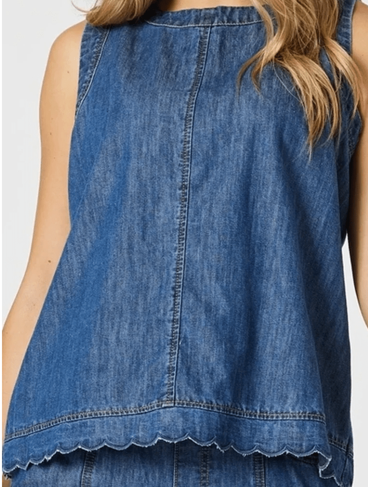 Charlie Denim Top - TZ7 - Pizazz BoutiqueThreadz