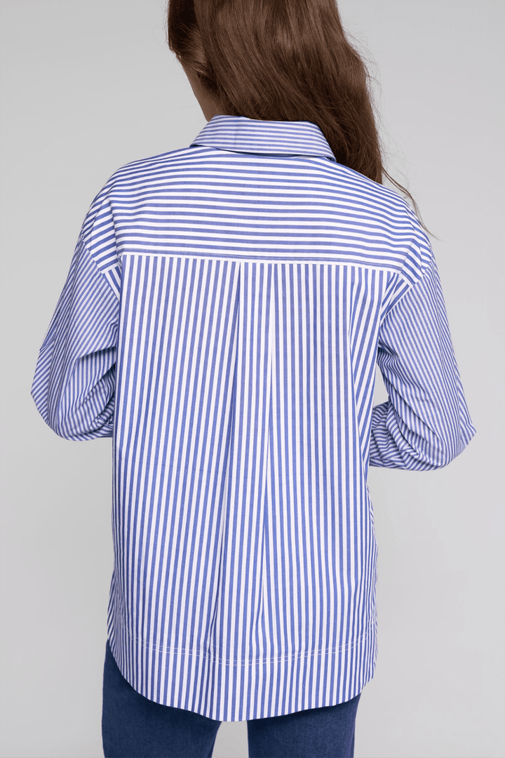 Chart Shirt - Blue Stripe - VA22 - Pizazz BoutiqueVassalli