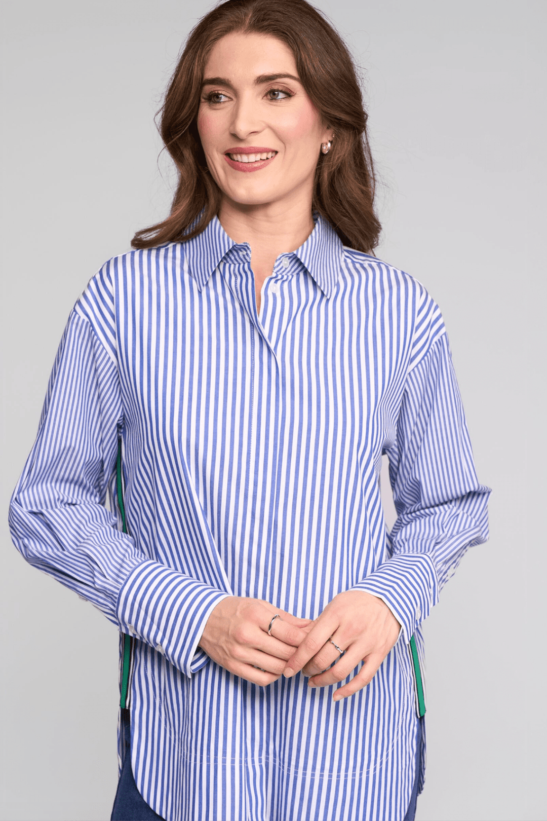 Chart Shirt - Blue Stripe - VA22 - Pizazz BoutiqueVassalli