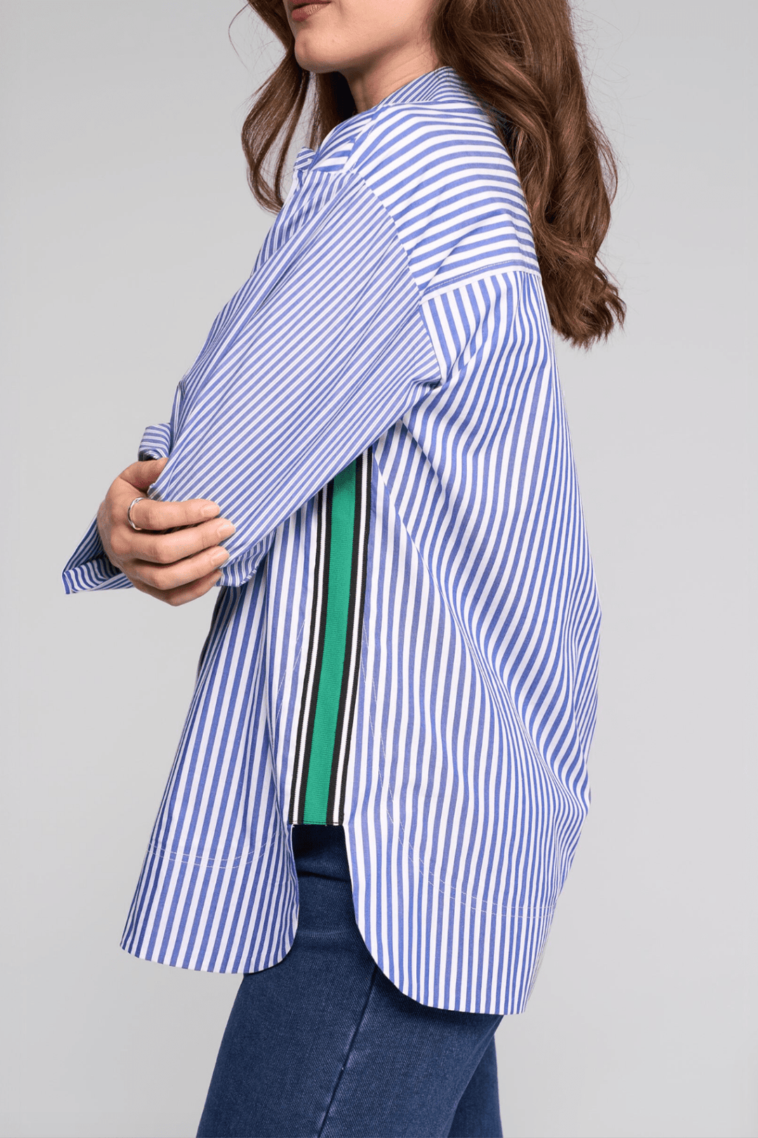 Chart Shirt - Blue Stripe - VA22 - Pizazz BoutiqueVassalli