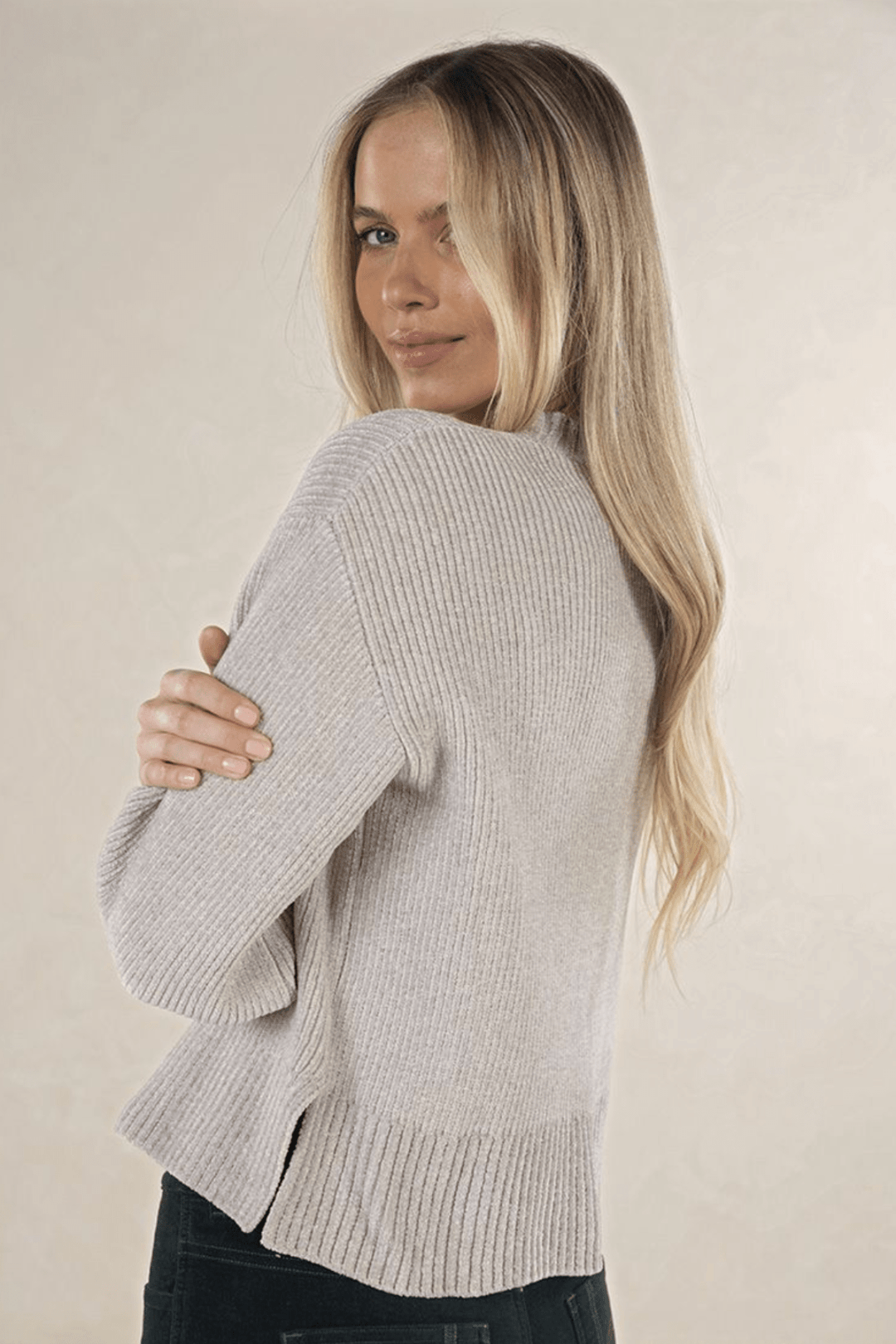 Chenille Jumper - Light Grey - HM10 - Pizazz BoutiqueHumidity
