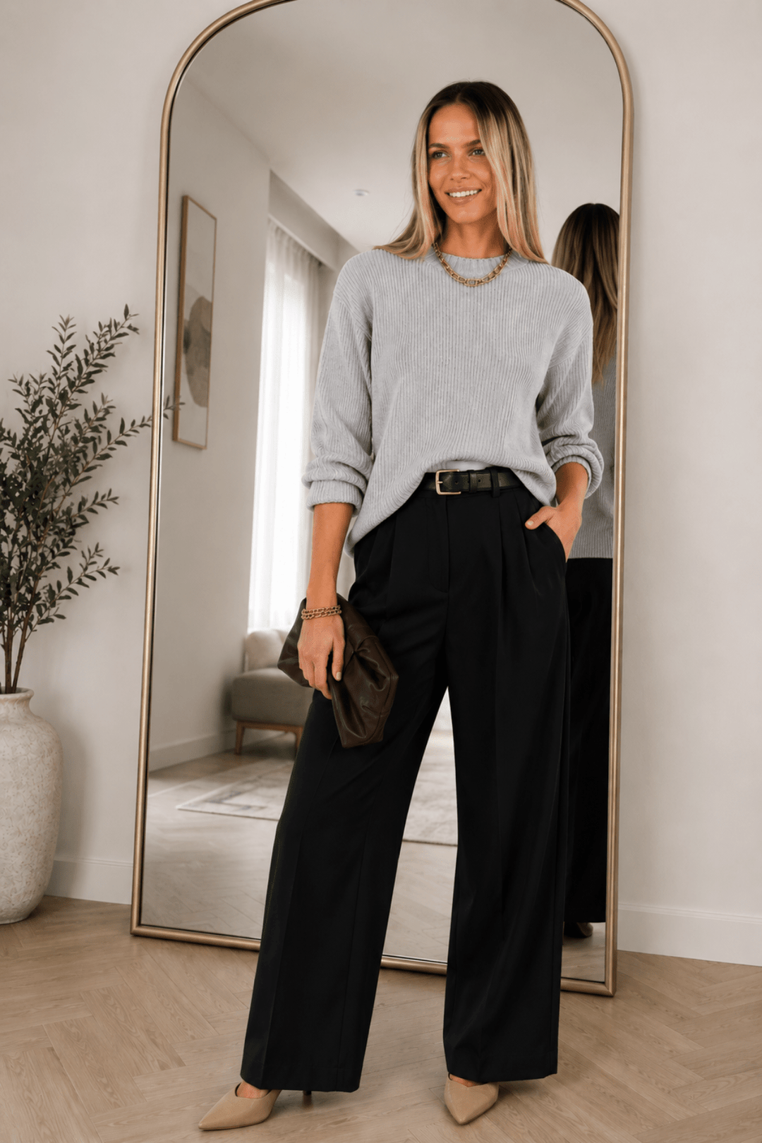 Chenille Jumper - Light Grey - HM10 - Pizazz BoutiqueHumidity