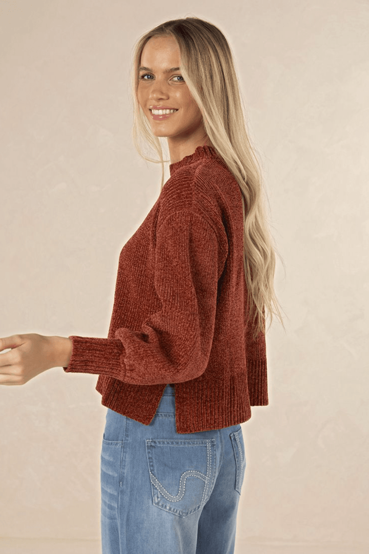 Chenille Jumper - Rust - HM10 - Pizazz BoutiqueHumidity