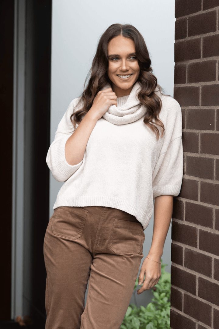 Chenille Knit - Oat - TT32 - Pizazz BoutiqueTwo - T's