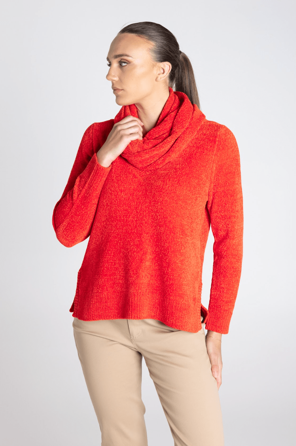 Chenille Snood - Intense Orange - TT29 - Pizazz BoutiqueTwo - T's
