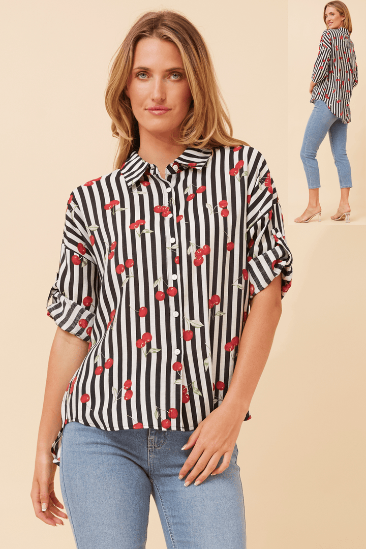 Cherry Shirt - CK23 - Pizazz BoutiqueCaroline Morgan