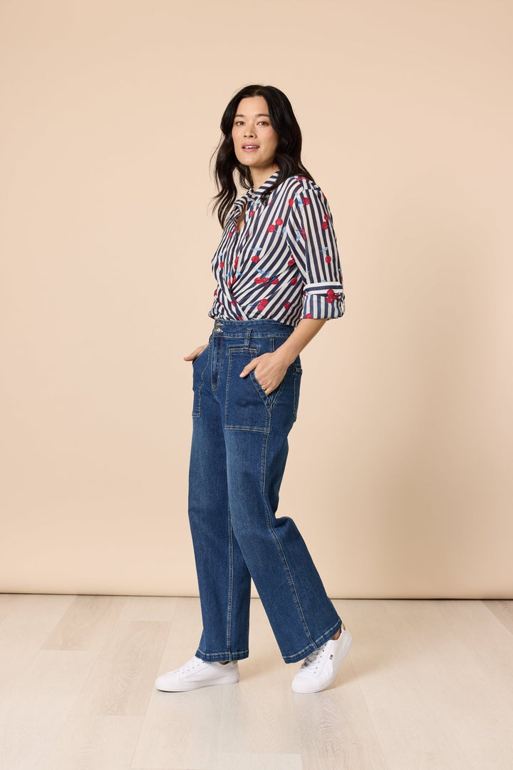 Cherry Stripe Shirt - GS35 - Pizazz BoutiqueGordon smith