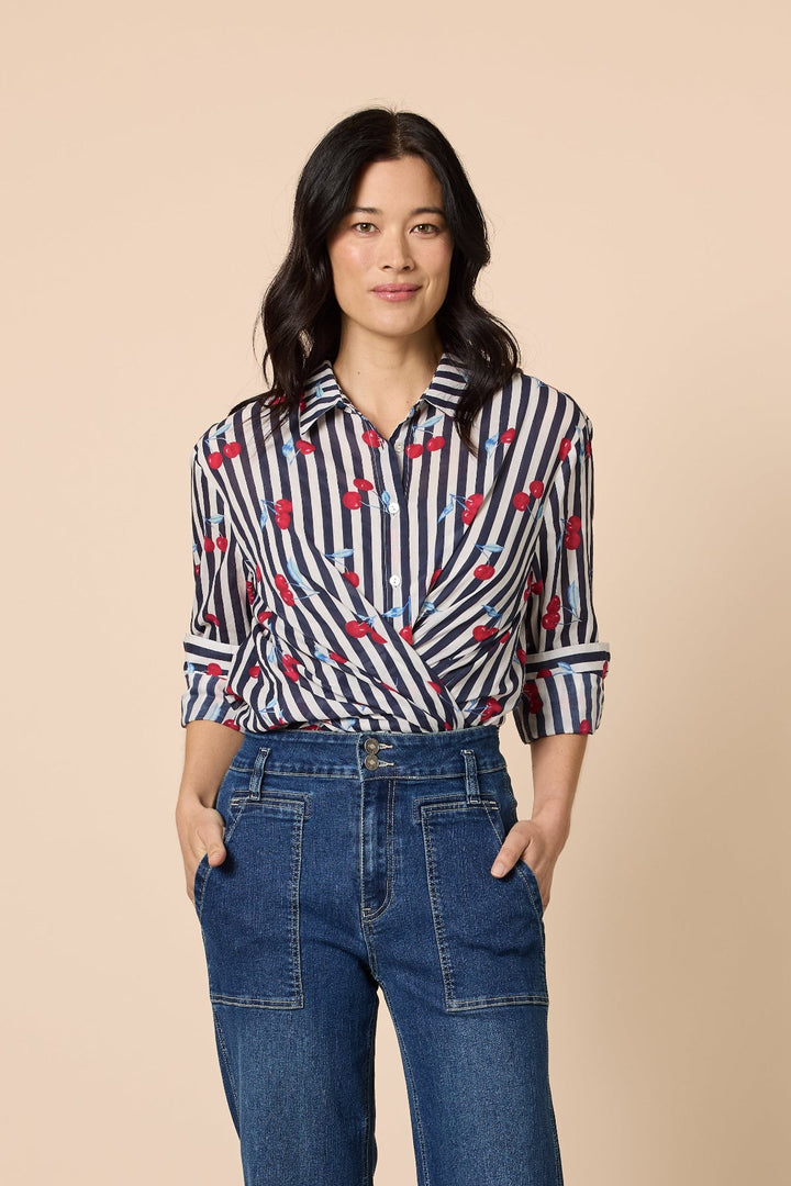 Cherry Stripe Shirt - GS35 - Pizazz BoutiqueGordon smith