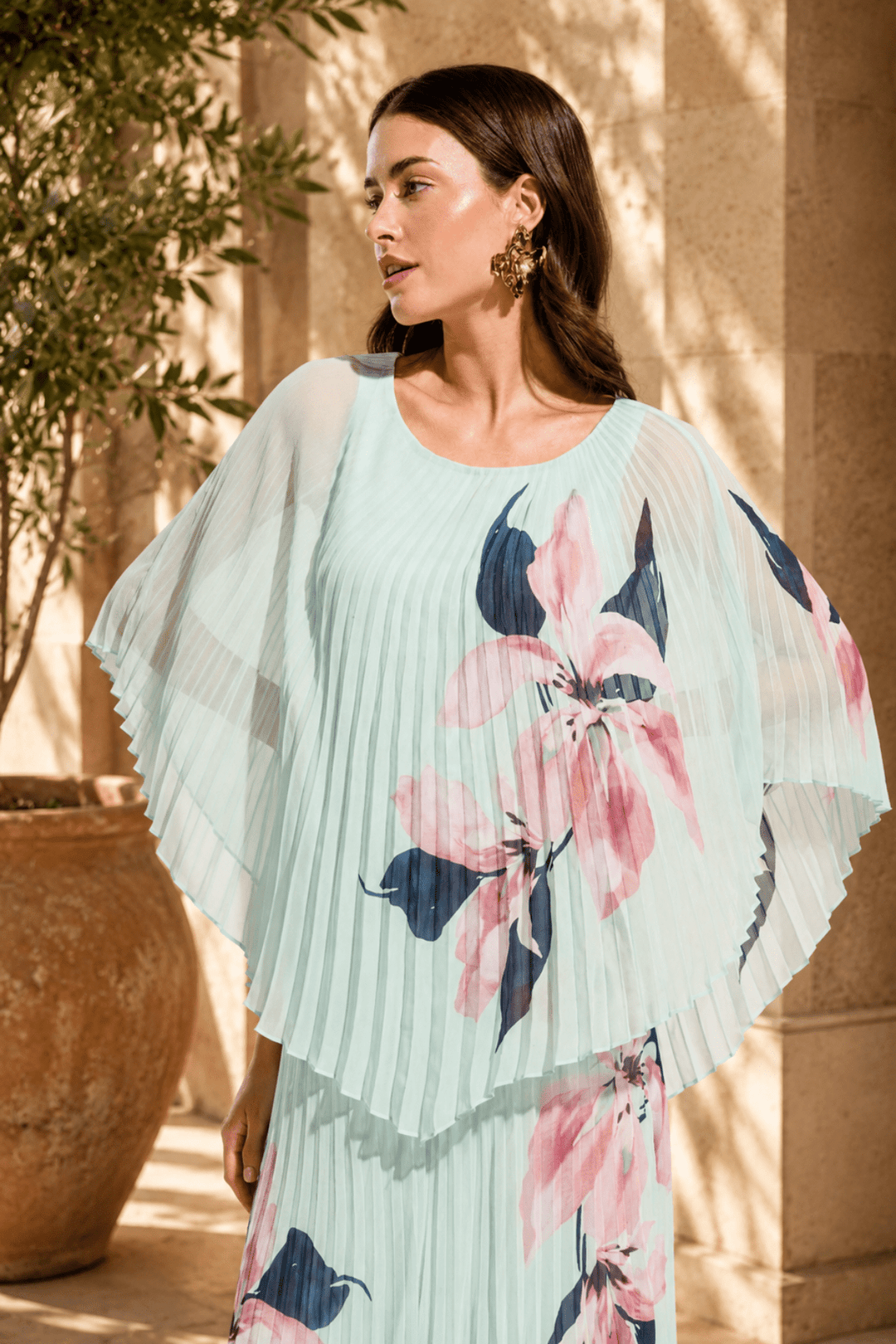 Chiffon Floral Poncho Top - JR95 - Pizazz BoutiqueJoseph Ribkoff