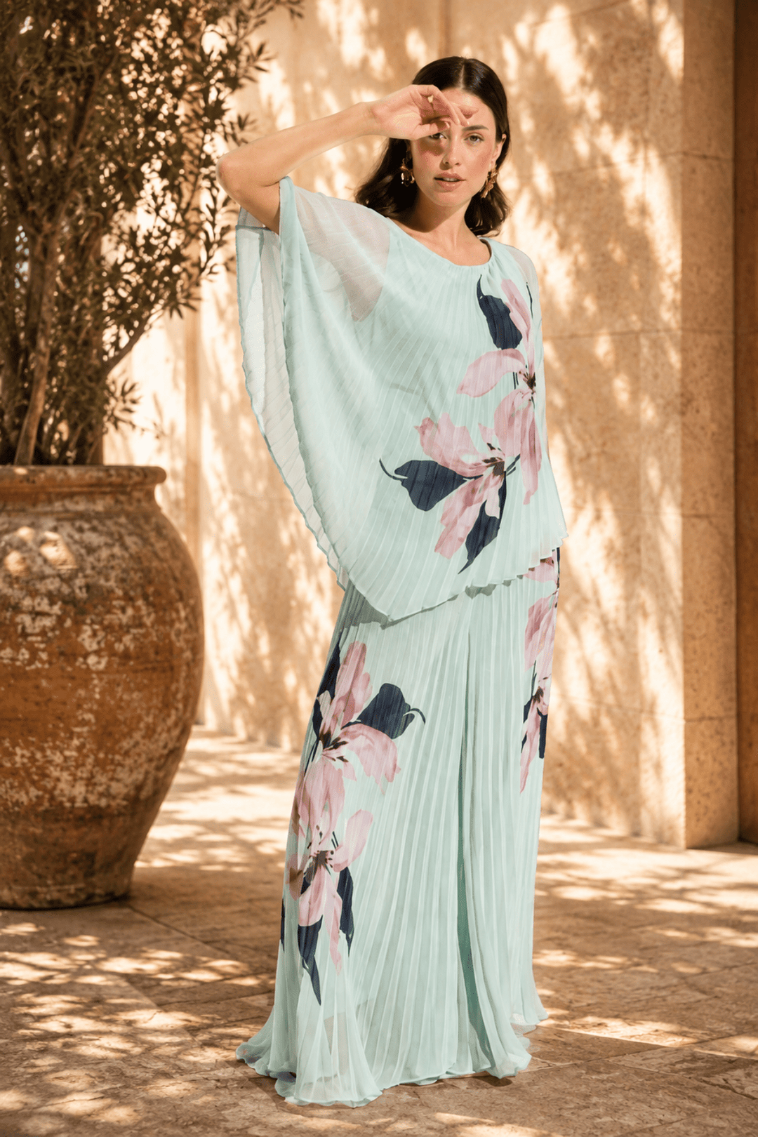 Chiffon Floral Poncho Top - JR95 - Pizazz BoutiqueJoseph Ribkoff