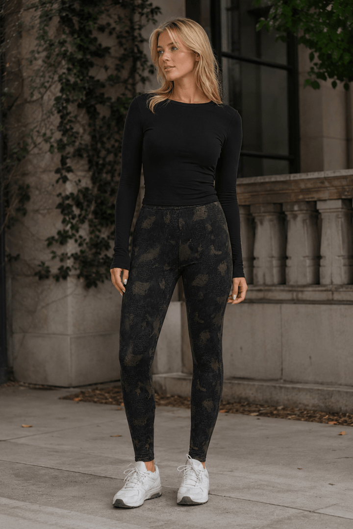 Chloe Fleece Leggings - Gold - W1 - Pizazz BoutiqueWhispers