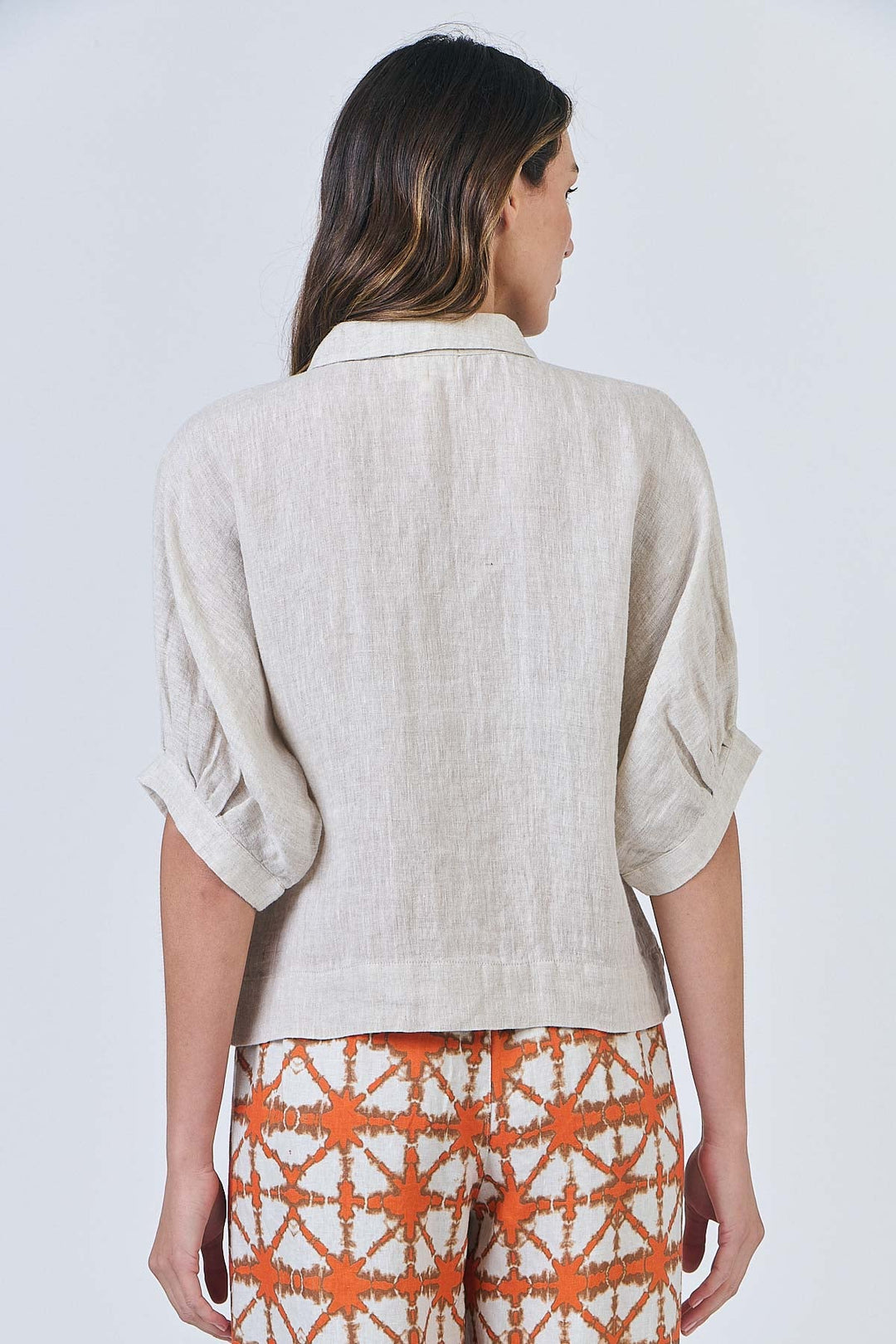 Chloe Linen Shirt - Soybean - OJ16 - Pizazz BoutiqueNaturals By O & J