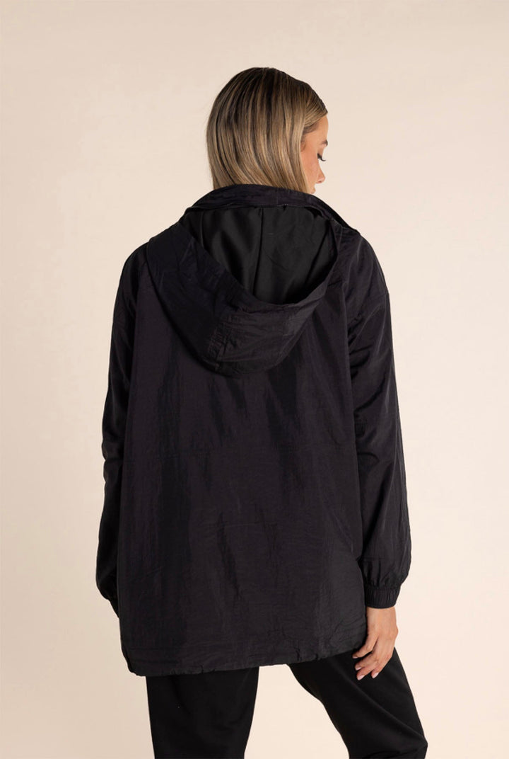 Chloe Spray Jacket - Black/Gold Logo - TT49 - Pizazz BoutiqueTwo - T's