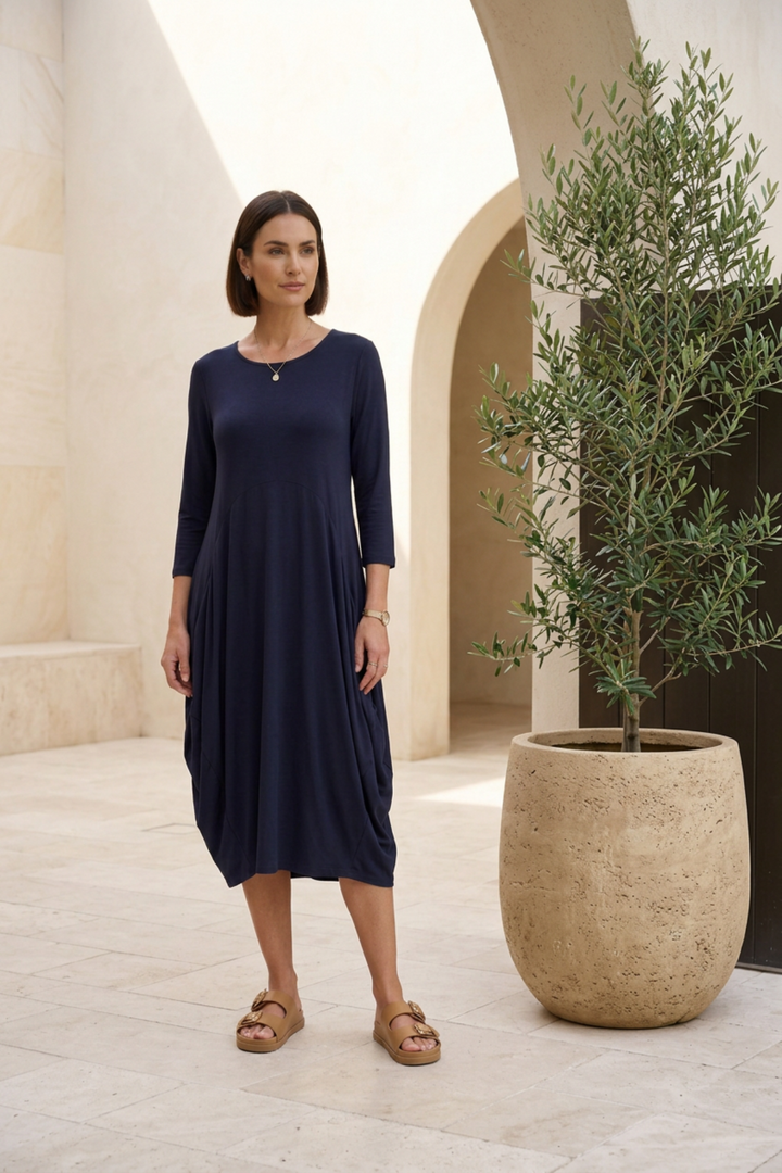 Chloe 3/4 Dress - Dark Navy - BO8