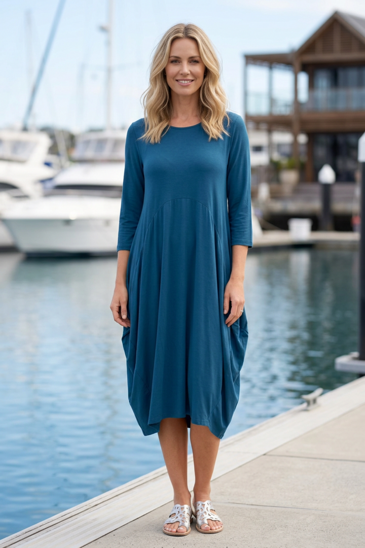 Chloe 3/4 Dress - Teal - BO8