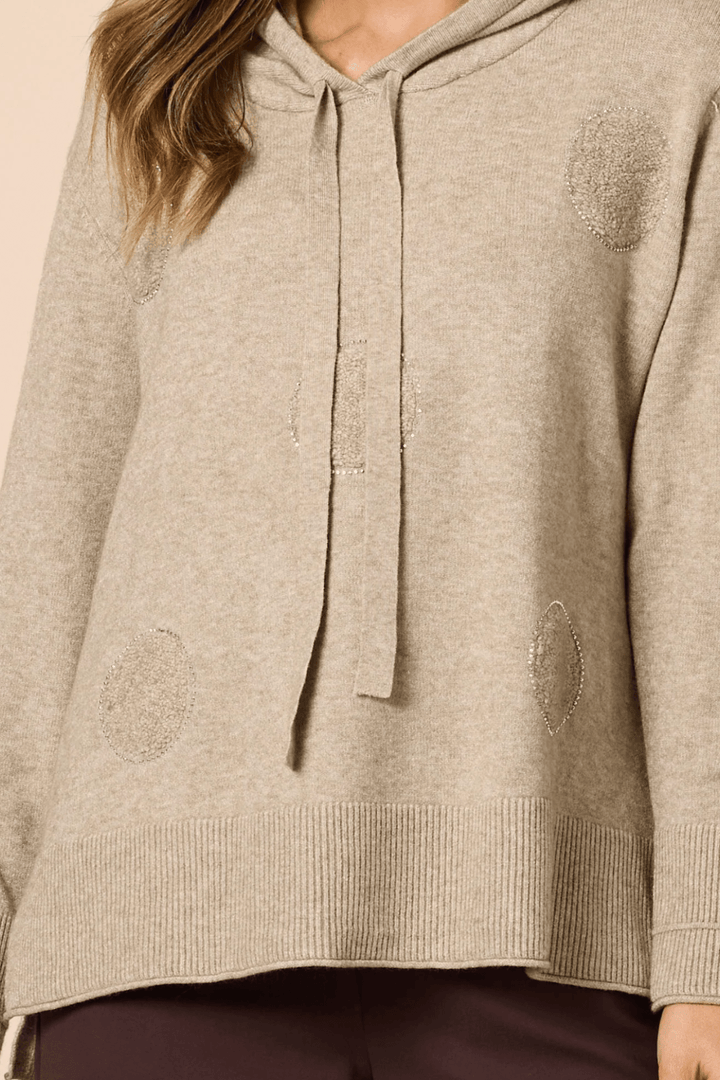 Cirque Hooded Knit - Latte - TZ53 - Pizazz BoutiqueThreadz