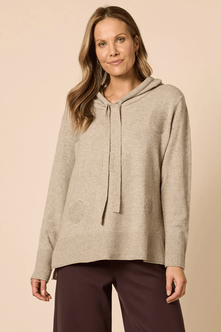Cirque Hooded Knit - Latte - TZ53 - Pizazz BoutiqueThreadz