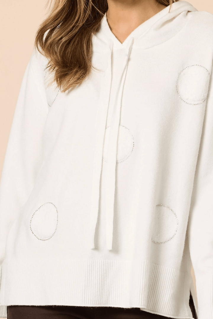 Cirque Hooded Knit - Winter White - TZ53 - Pizazz BoutiqueThreadz