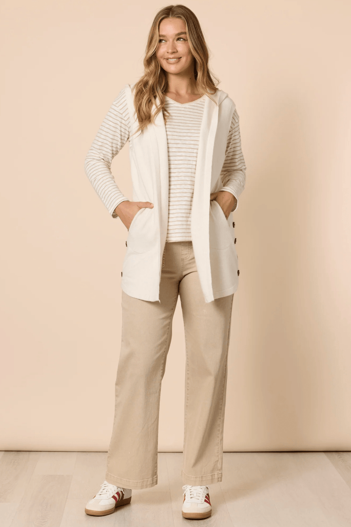 City Stripe Tee - Natural/Ivory - TZ48 - Pizazz BoutiqueThreadz