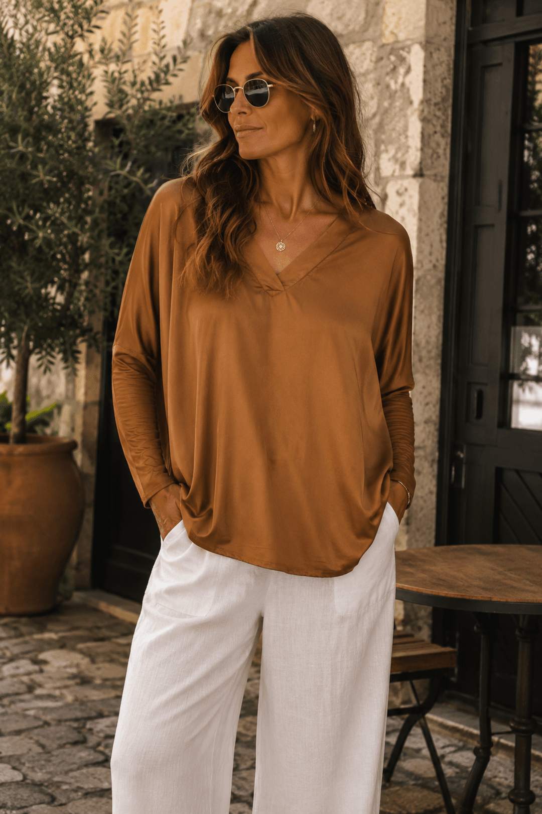 Clarice Top - Caramel - CG5 - Pizazz BoutiqueCindy G