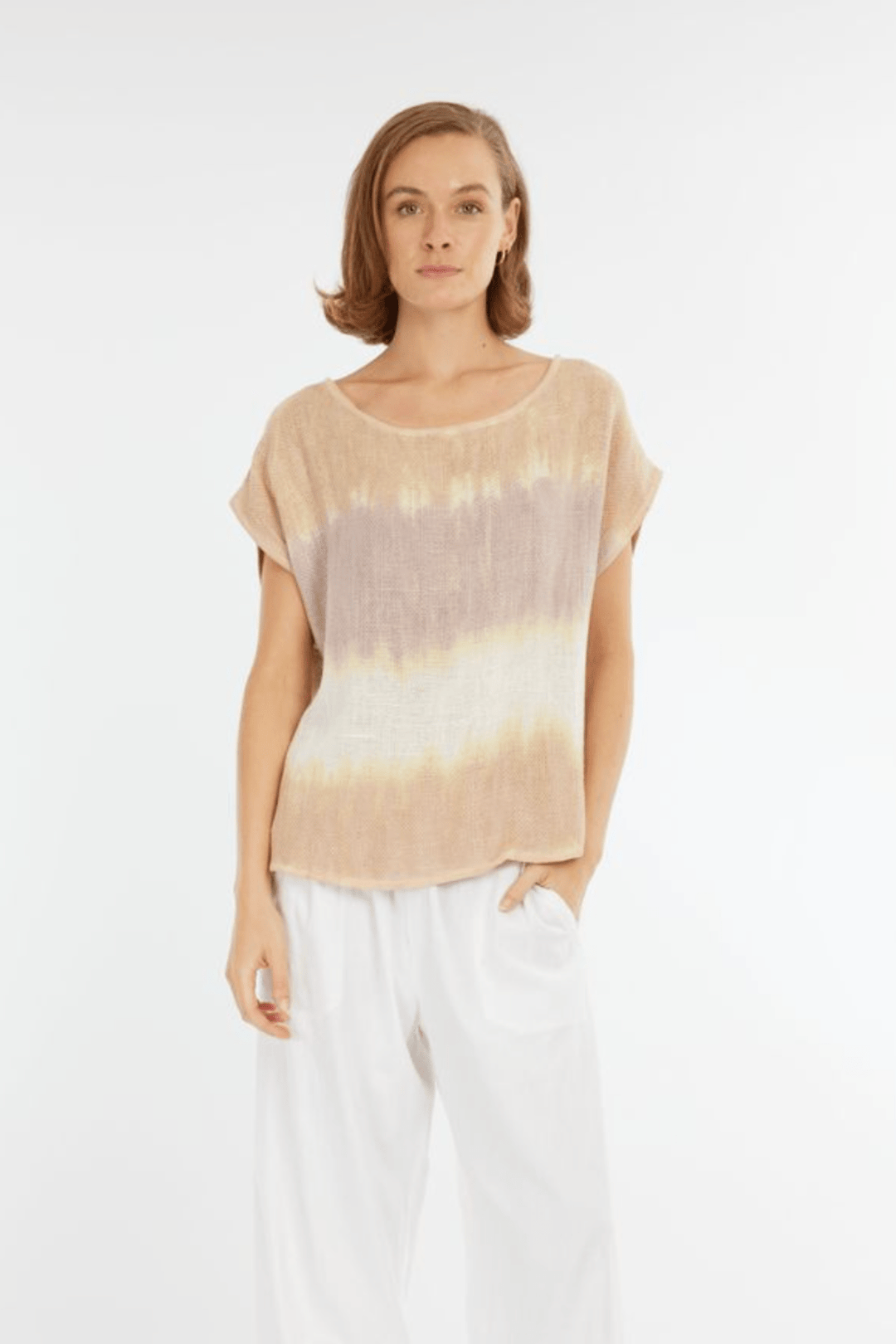Cleo Hessian Top - Camel Ombre - CB46 - Pizazz BoutiqueCarbon The Label
