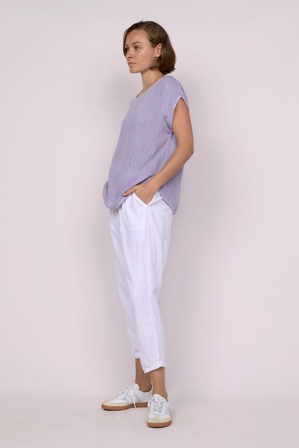Cleo Hessian Top - Lilac - CB30 - Pizazz BoutiqueCarbon The Label