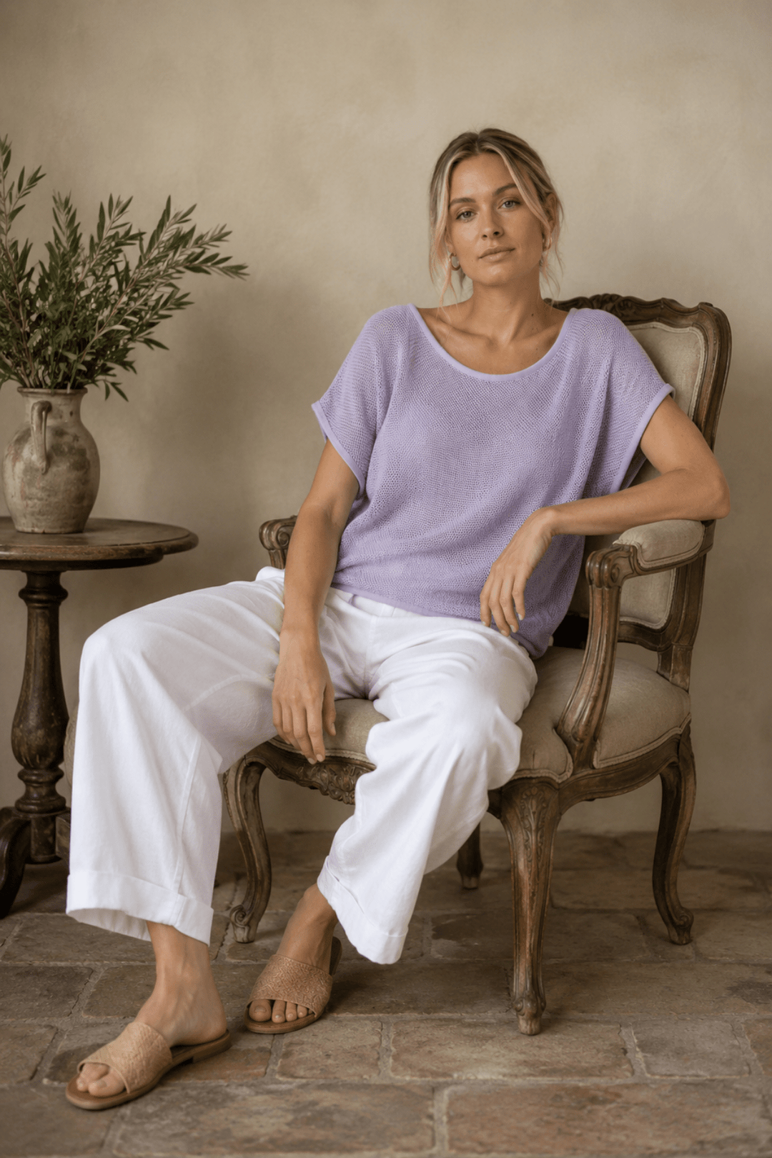 Cleo Hessian Top - Lilac - CB30 - Pizazz BoutiqueCarbon The Label