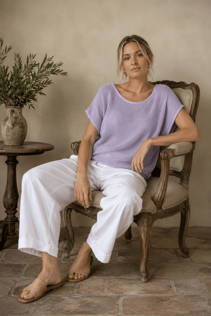 Cleo Hessian Top - Lilac - CB30 - Pizazz BoutiqueCarbon The Label