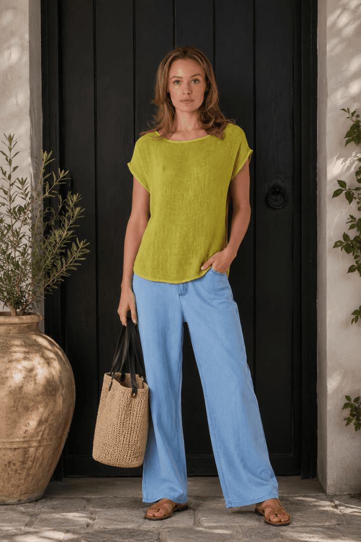 Cleo Hessian Top - Pistachio - CB30 - Pizazz BoutiqueCarbon The Label