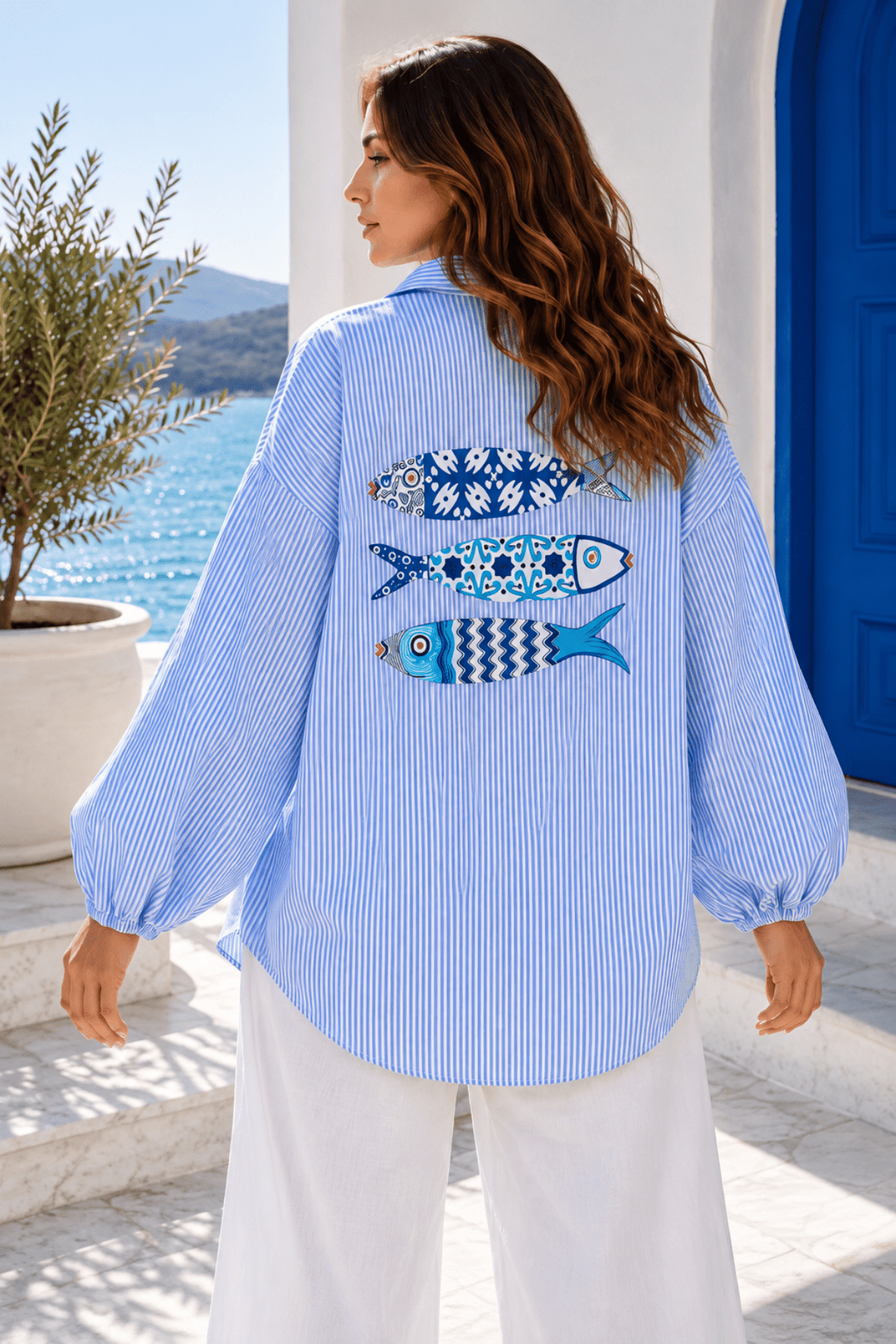 Coastal Catch Shirt - Blue - KL1 - Pizazz BoutiqueKiik Luxe