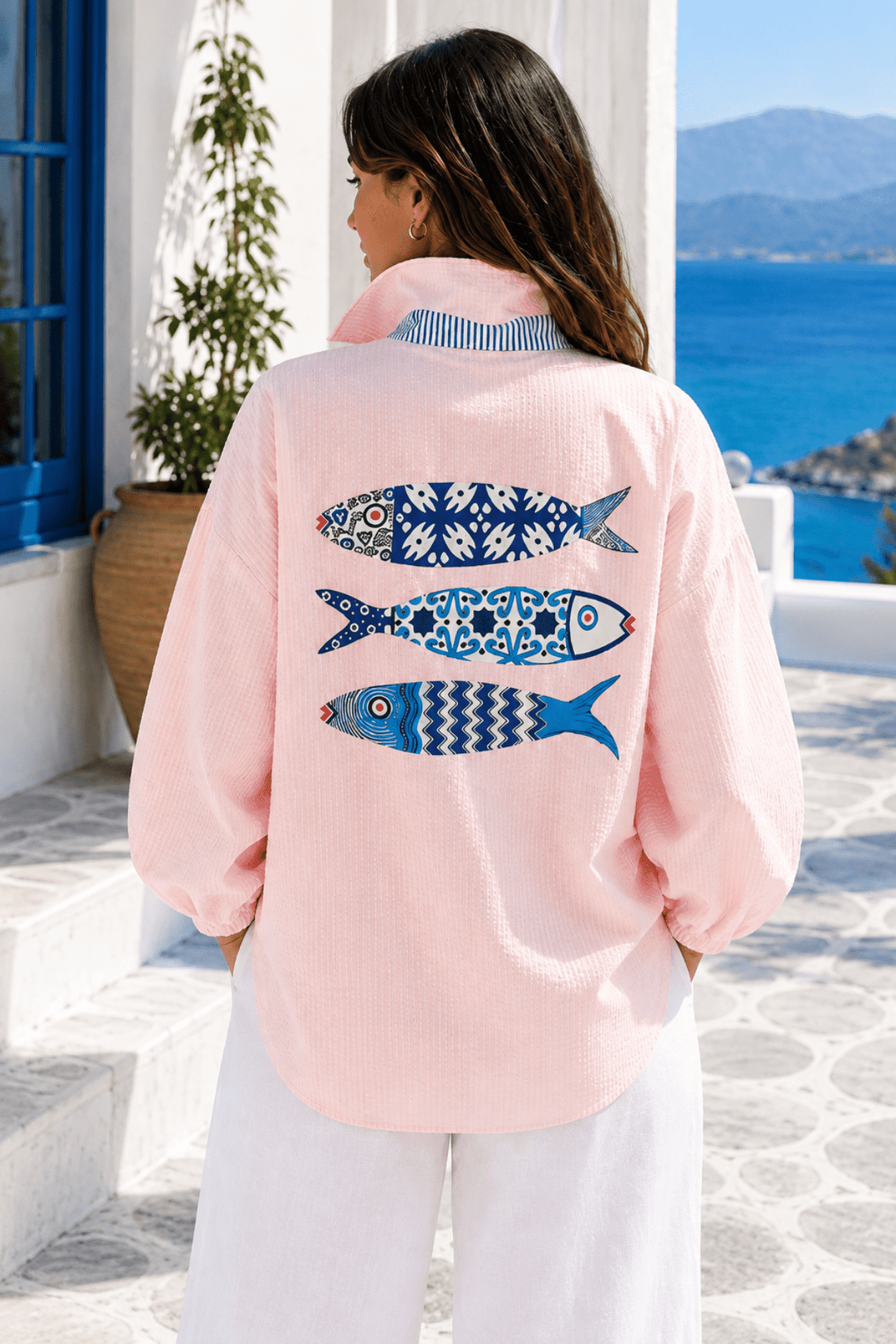 Coastal Catch Shirt - Pink - KL1 - Pizazz BoutiqueKiik Luxe