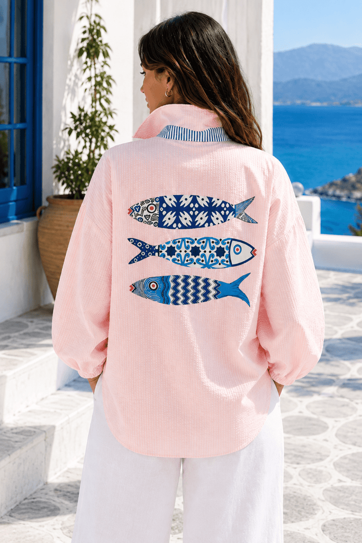 Coastal Catch Shirt - Pink - KL1 - Pizazz BoutiqueKiik Luxe