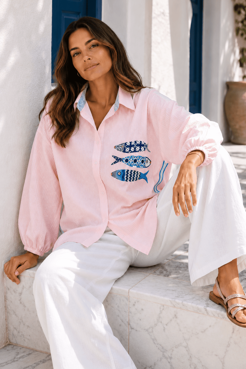 Coastal Catch Shirt - Pink - KL1 - Pizazz BoutiqueKiik Luxe