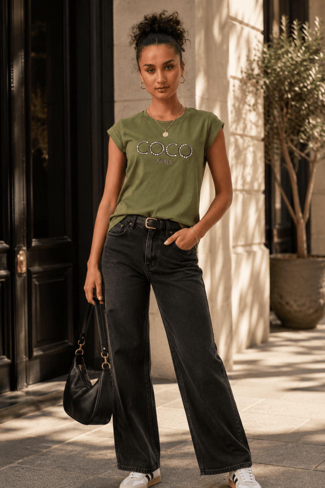 CoCo T-Shirt - Khaki - CK1 - Pizazz BoutiqueCaroline Morgan