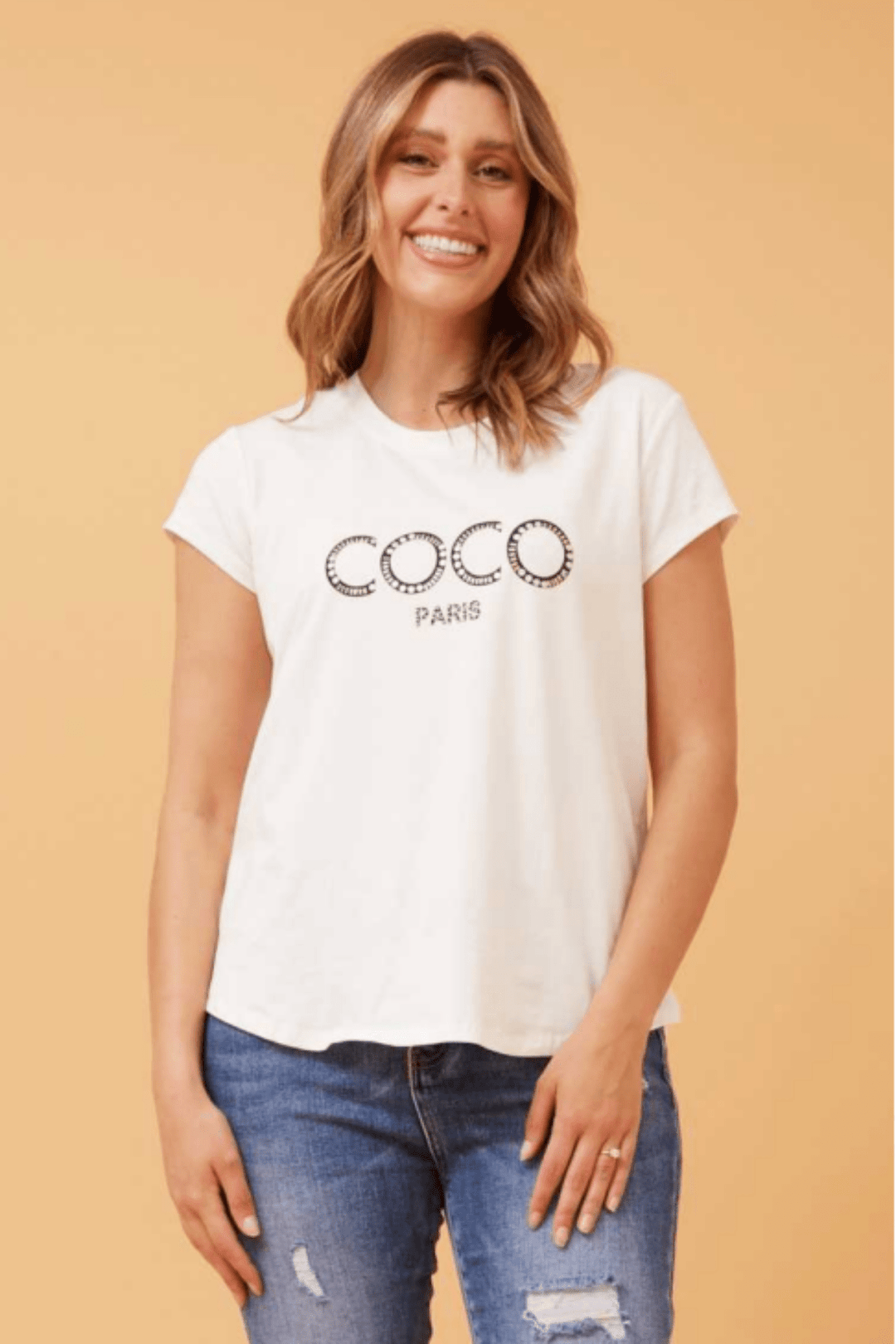 CoCo T-Shirt - White - CK1 - Pizazz BoutiqueCaroline Morgan