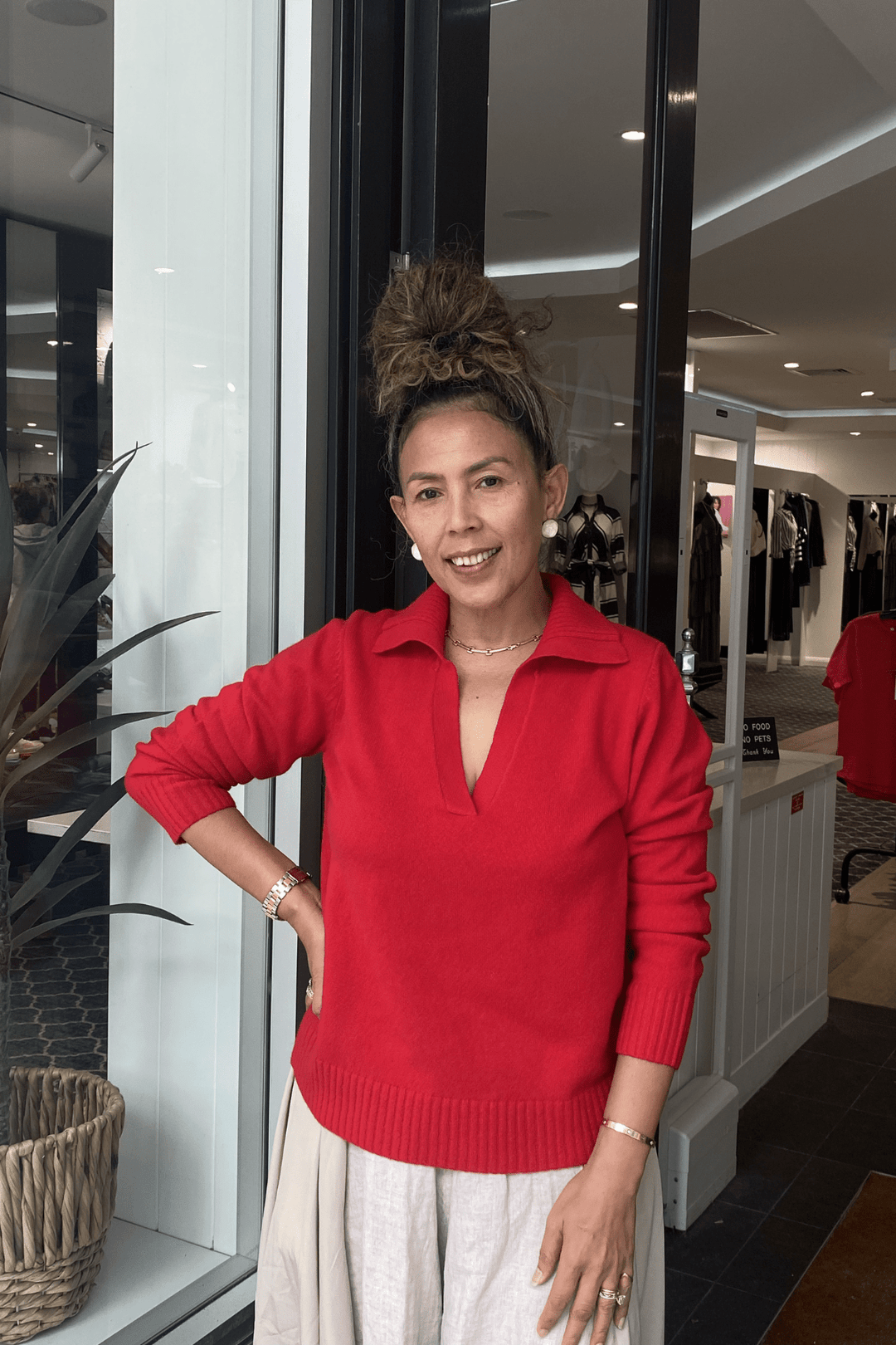 Collared Sweater - Red - SS28 - Pizazz BoutiqueSee Saw