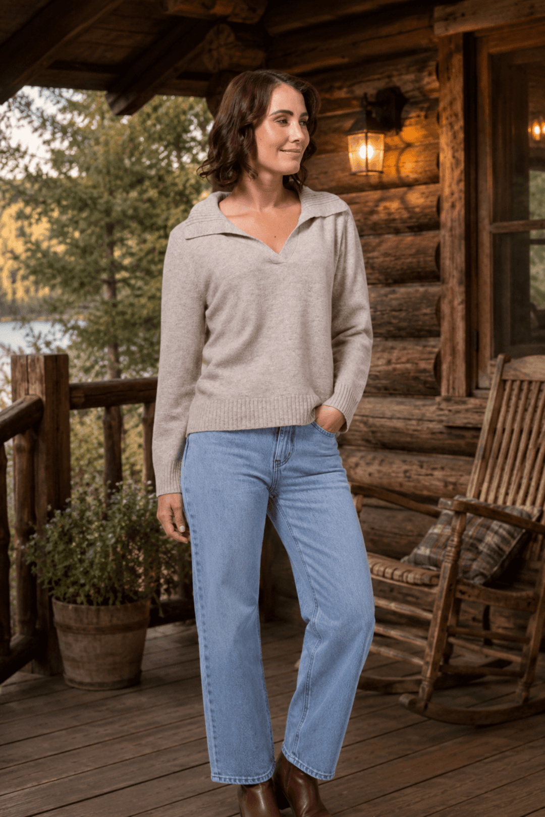 Collared Sweater - Wheat - SS28 - Pizazz BoutiqueSee Saw