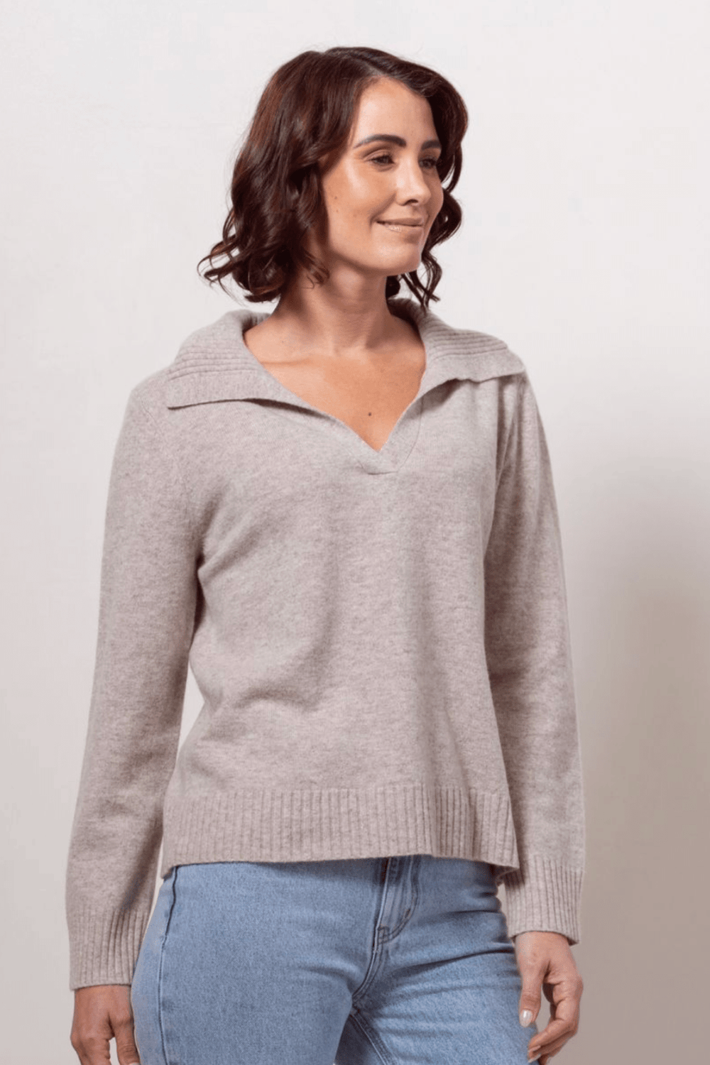 Collared Sweater - Wheat - SS28 - Pizazz BoutiqueSee Saw